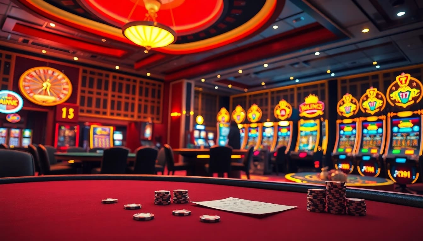 Engaging casino scene featuring the ph22255 Link amidst poker chips and lively players.