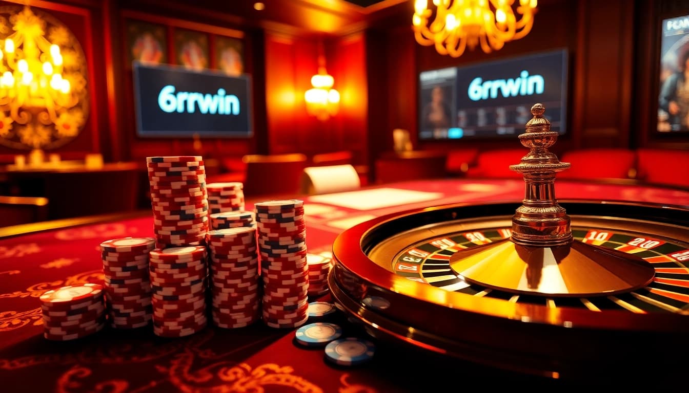 Experience the thrill of gaming with 6rwin Link at a luxurious casino table.