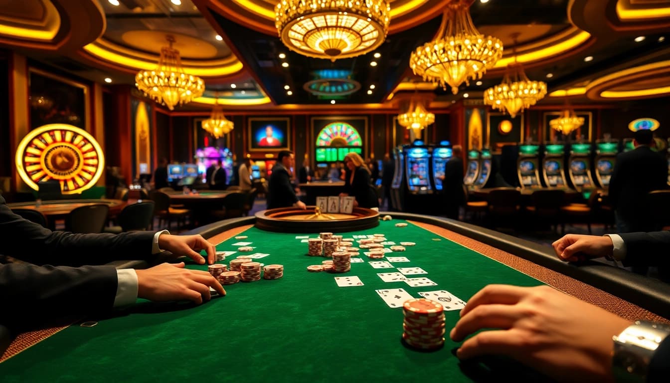Jouez au poker avec style au meilleur casino en ligne, mettant en valeur un jeu luxueux et des couleurs riches.