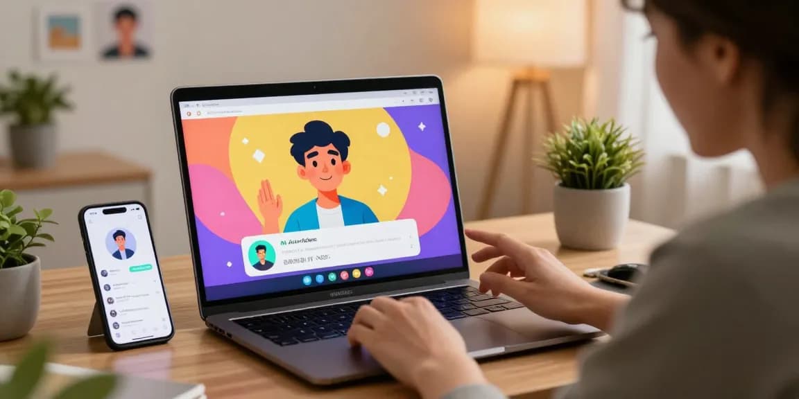 Crushon interactive AI chatbot scene showcasing user engagement and vibrant technology.