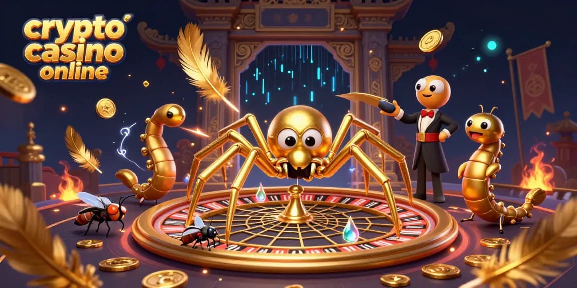 Giocare in un crypto casino online con la ragnatela dorata della fortuna e scommesse emozionanti.