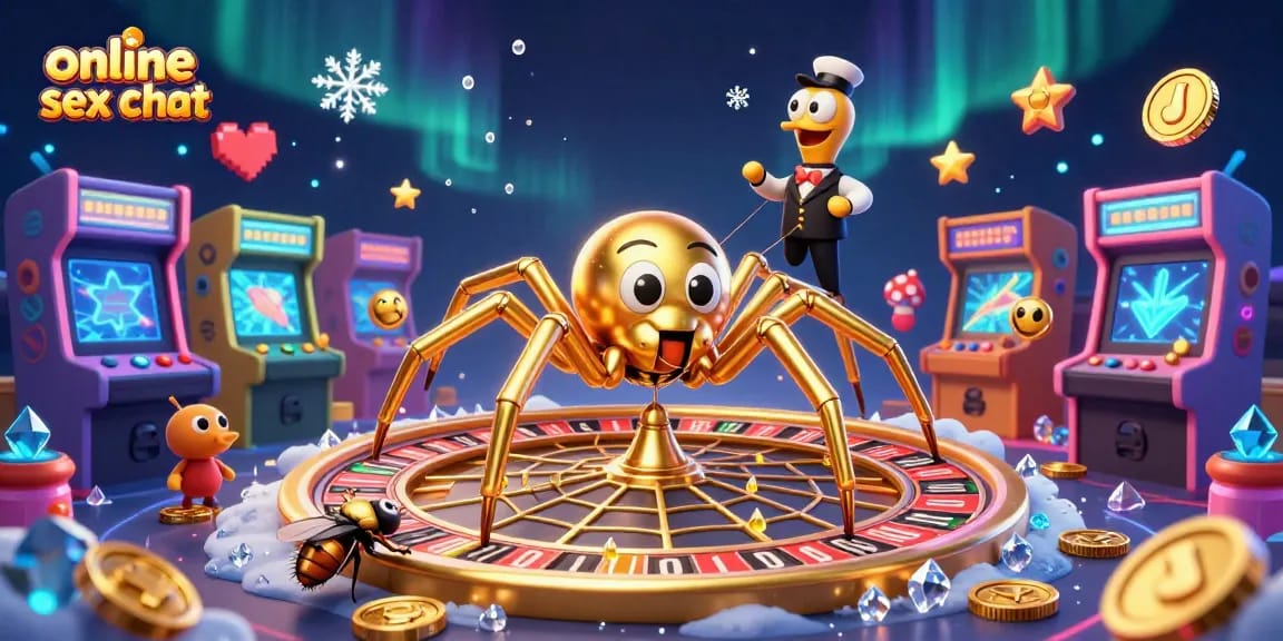 Experience thrilling online sex chat adventures in a vibrant, engaging casino-themed scene.