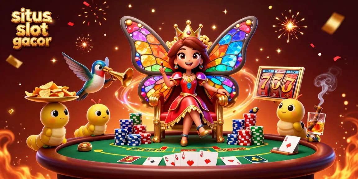 Experience the excitement of situs slot gacor with a vibrant casino-themed 3D illustration.