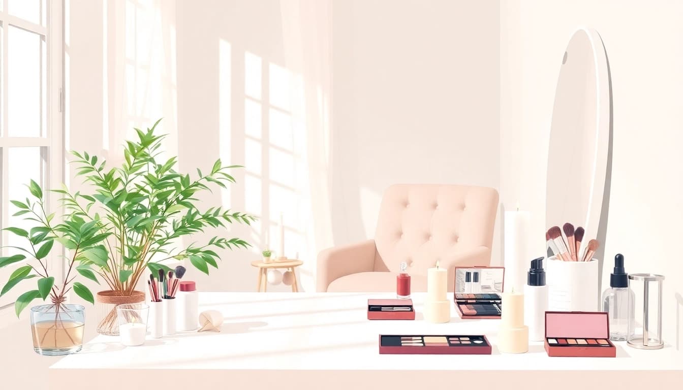 Useful beauty ideas showcased in a serene beauty space with skincare products and calming decor.