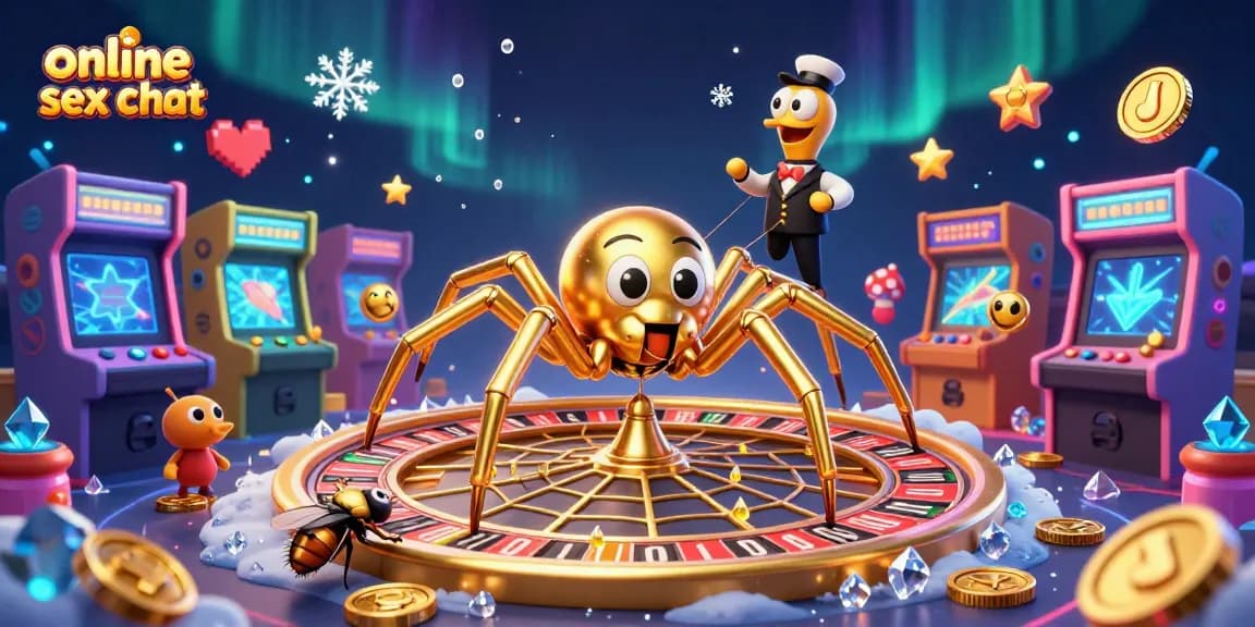 Experience thrilling online sex chat adventures in a vibrant, engaging casino-themed scene.
