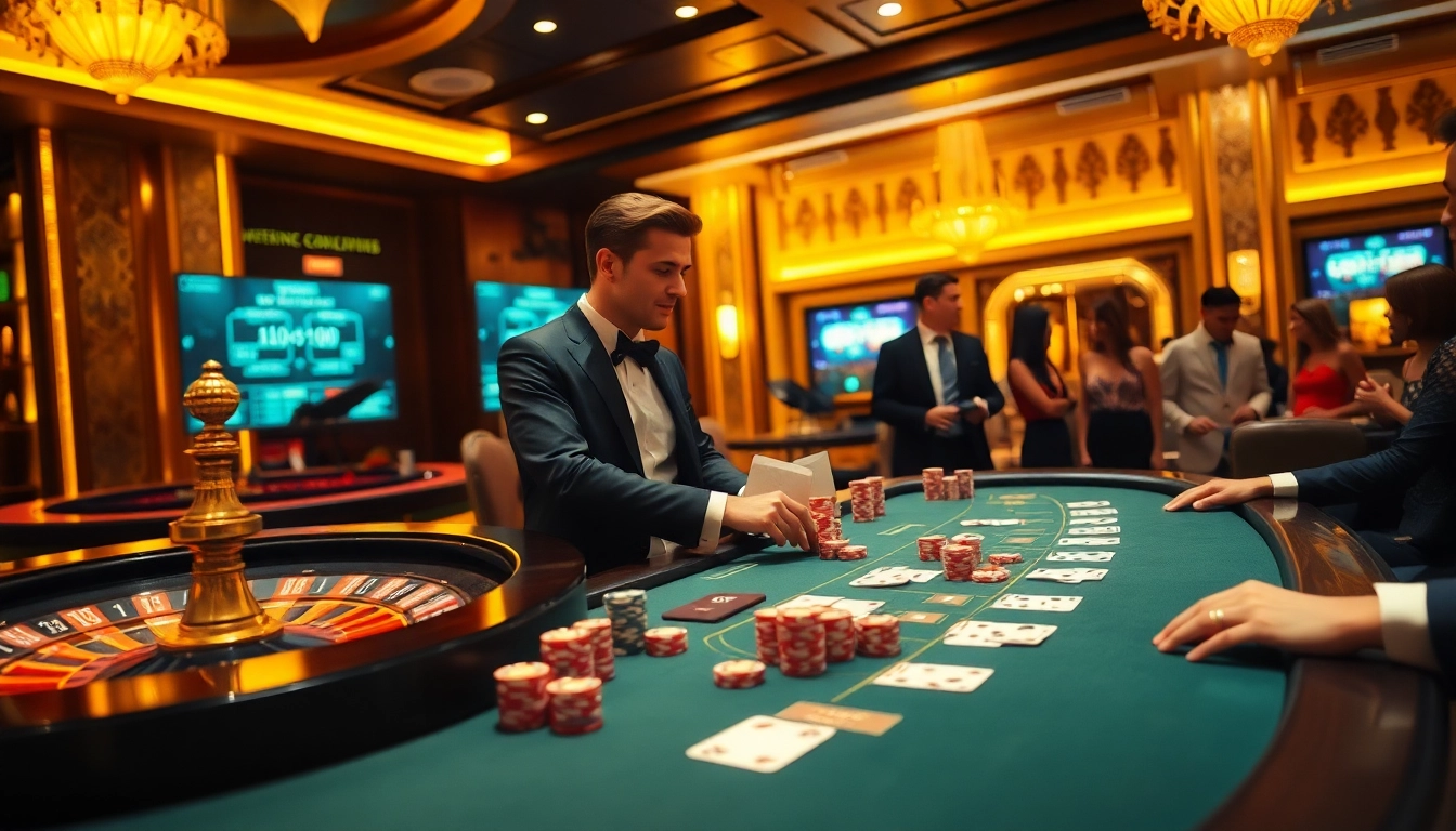 Players enjoying a game of poker with sex ai themes in a luxurious casino environment.