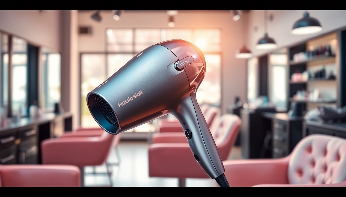 Enhance hair styling with an ionic hair dryer showcasing its advanced features in a salon.