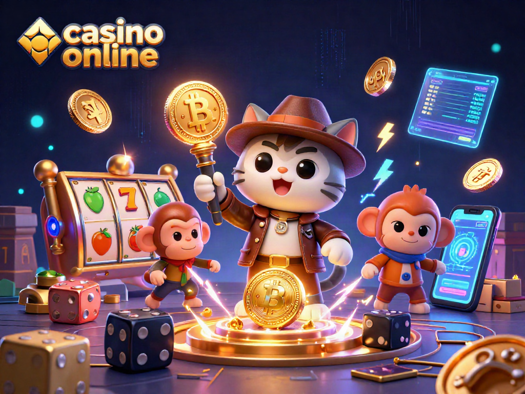 Juega en el casino online mientras un gato arqueólogo descubre un artefacto dorado.