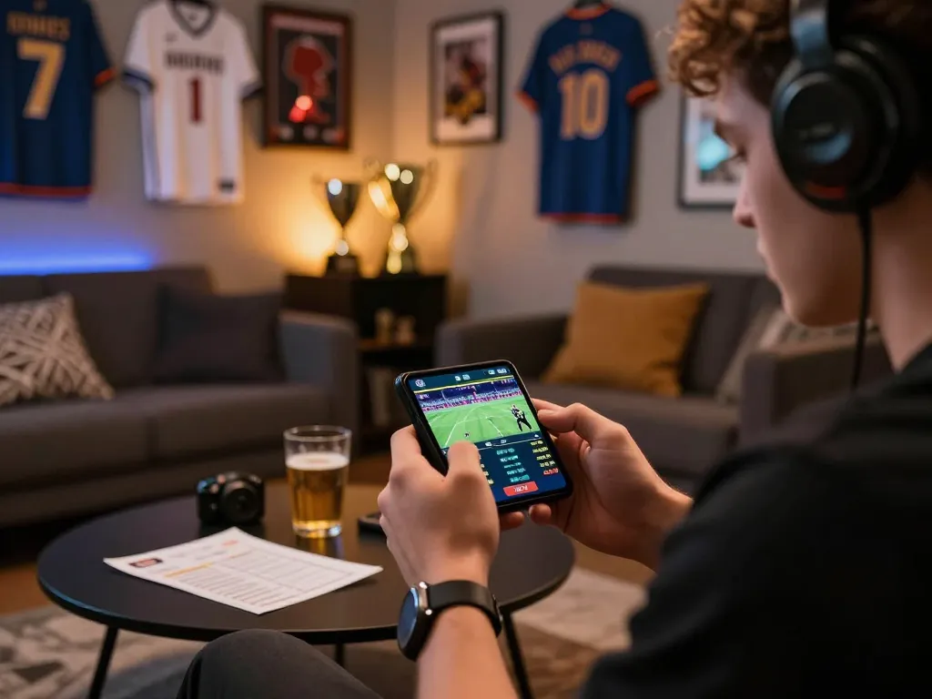 Experience thrilling sports betting with 7m live odds displayed on a smartphone, creating an immersive gaming atmosphere.