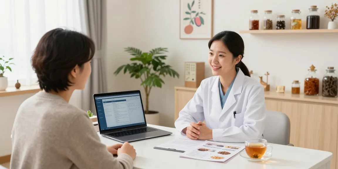Engaging consultation at 수원한의원 showcasing personalized treatment options in a calming environment.