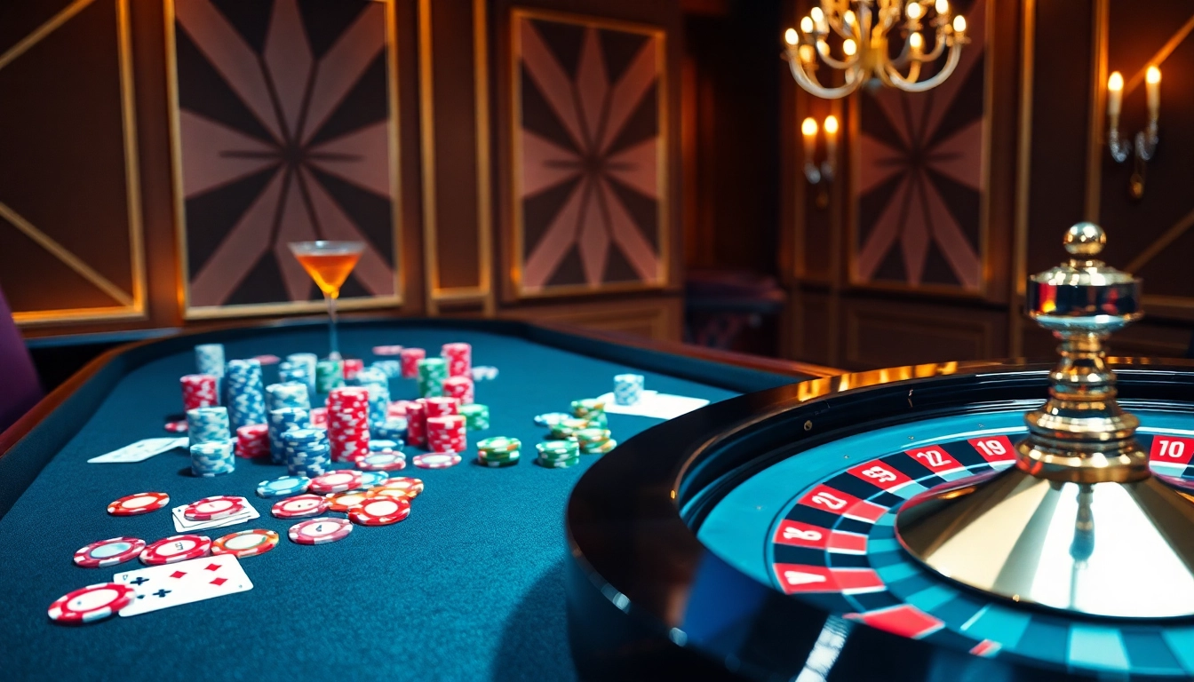 Jetons de poker à enjeux élevés et cartes au meilleure casino en ligne, capturant l'excitation et le luxe.