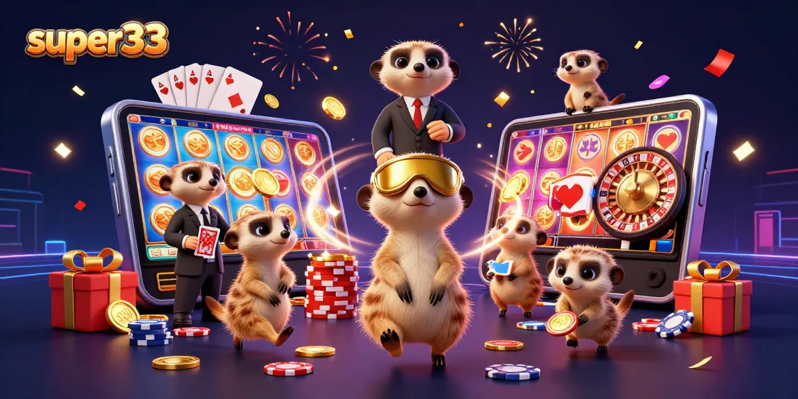 Experience excitement with super33 in a vibrant meerkat casino scene showcasing dynamic games and fun.