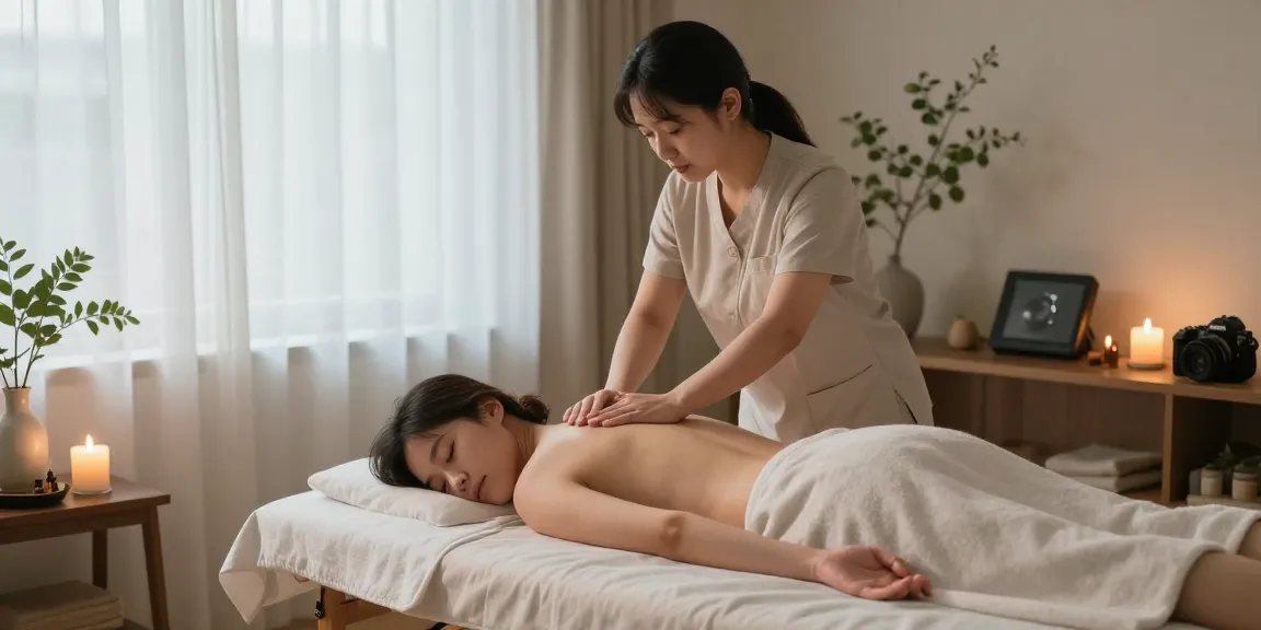 평촌출장마사지 전문 홈케어에서 고객을 편안하게 돌보는 모습