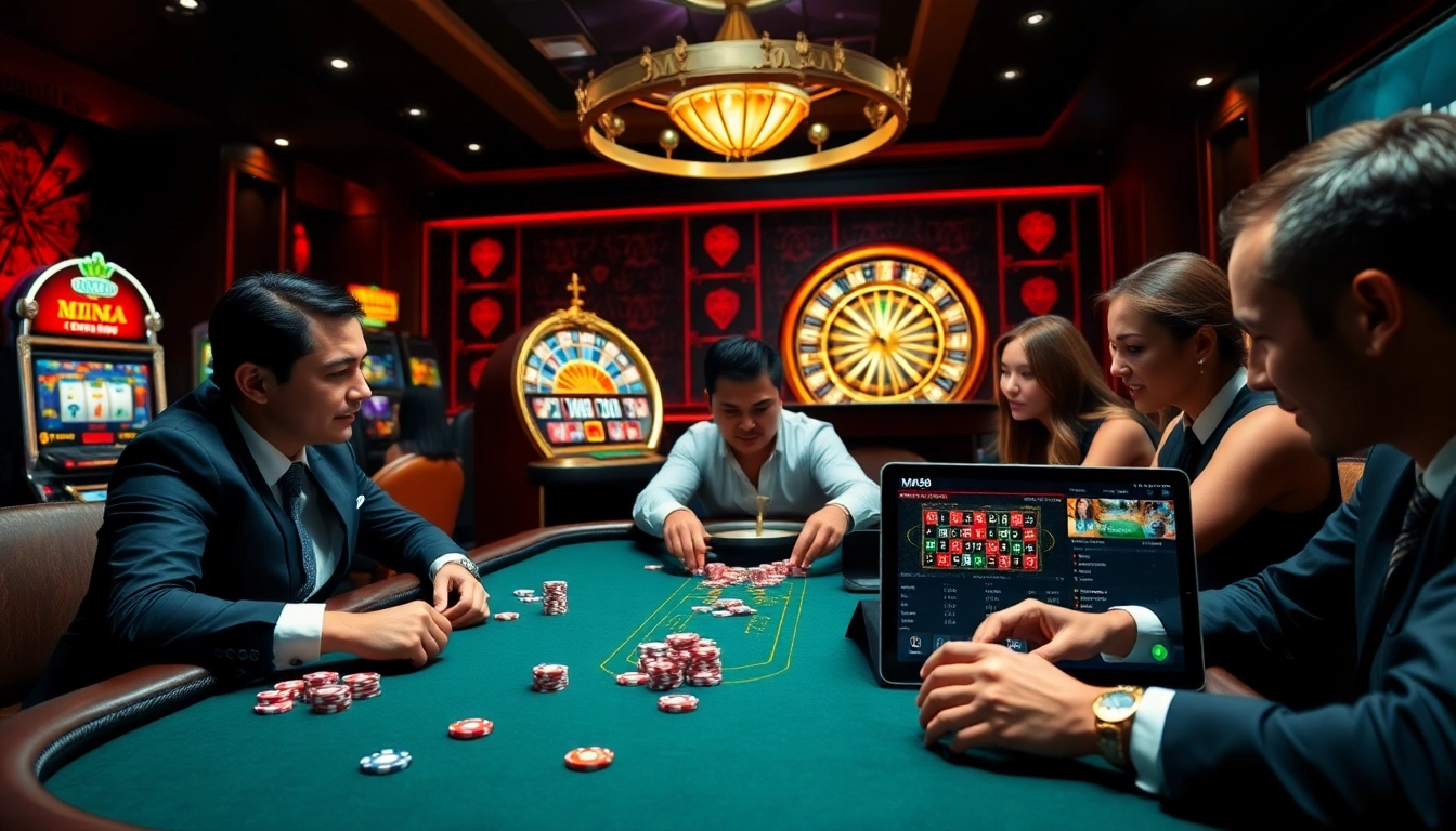 Experience the excitement of MM88.com with a lively poker game and dynamic gambling elements.