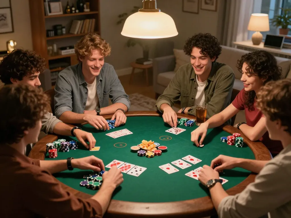 Enjoying a thrilling poker night with friends using สล็อต888 strategies for a fun gaming experience.