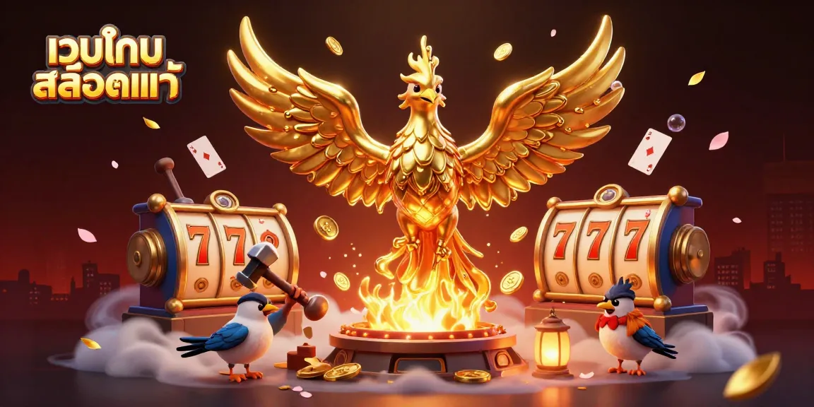 Engage in thrilling gameplay at เว็บเกมสล็อตแท้ with our unique molten phoenix design, featuring dynamic slot elements.