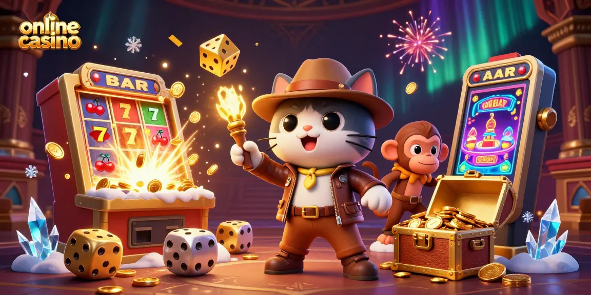 Experience the excitement of online casino gaming with animated characters in a dynamic 3D scene.