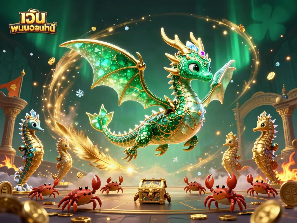 เว็บ พนันออนไลน์ สร้างสรรค์โดยมังกรทะเลอันวิจิตรพร้อมการ์ดม้าทะเลในบรรยากาศคาสิโน