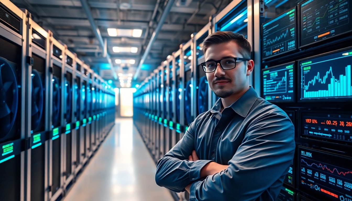 The best crypto mining site depicted through advanced mining rigs operating in a high-tech environment.