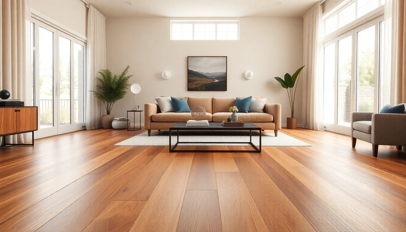 Beautifully styled living room showcasing luxury vinyl flooring with warm wood texture and inviting decor.