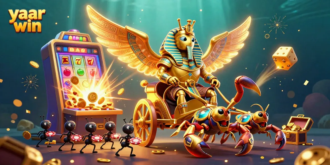 Spin the reels with yaar win in a vibrant casino scene filled with excitement and treasures.