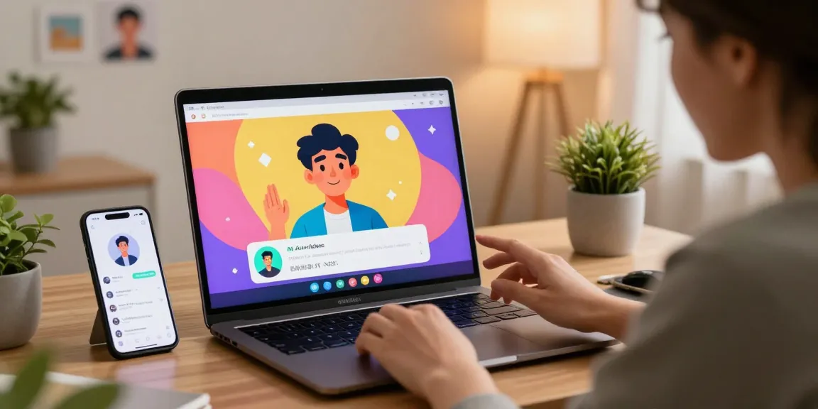 Crushon interactive AI chatbot scene showcasing user engagement and vibrant technology.