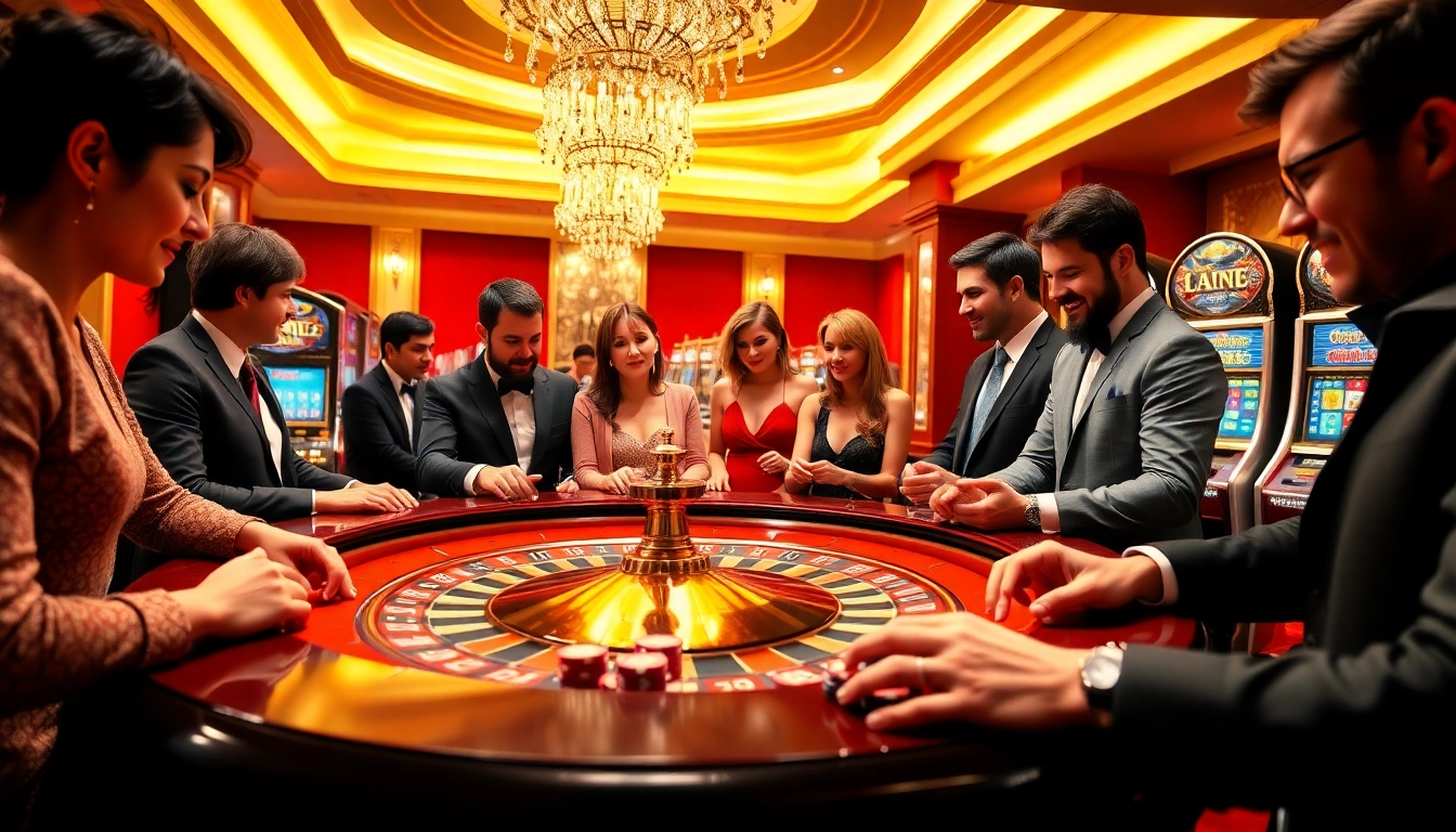 Vivez l'excitation de meilleure casino en ligne avec des joueurs à une élégante table de roulette.
