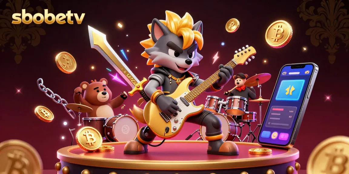Experience sbobetv at a dynamic online casino with 3D characters and vibrant crypto elements.