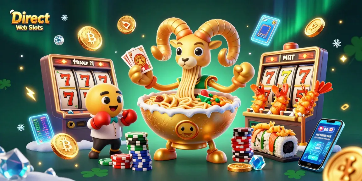 Engage in Direct Web Slots with a vibrant scene showcasing animated characters and casino elements.