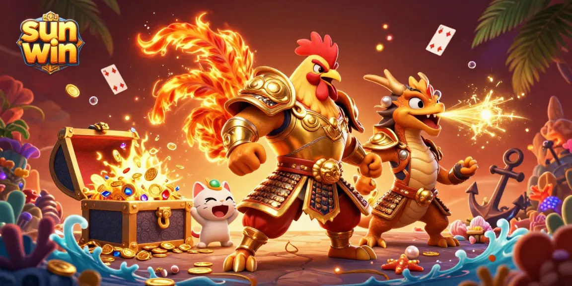 Experience thrilling gameplay with the sun win online casino, featuring animated characters and vibrant gaming elements.