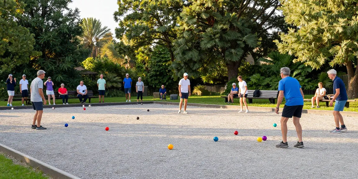 Aktivitas seru di lapangan petanque fopikotabanjarba.org dengan pemain bersenang-senang.