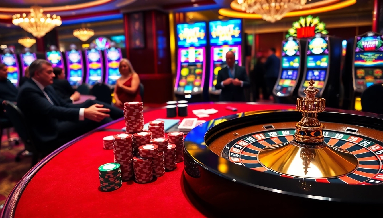 Profiter d'un jeu palpitant au meilleure casino en ligne avec des jetons de poker éclatants et une roue de roulette.