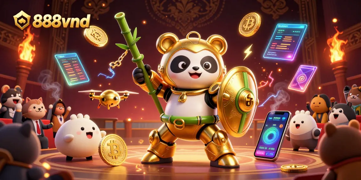 Engage in exciting gaming adventures with 888vnd, featuring dynamic mech-suit battles and crypto-themed action.