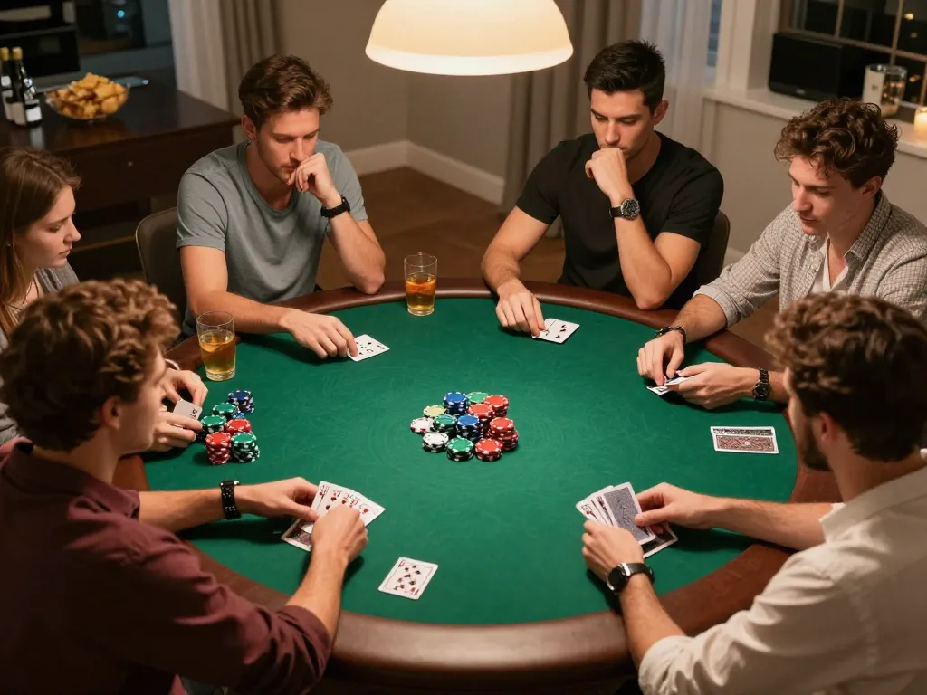 Play poker with friends and experience the thrill of slot gacor strategies in a cozy home setting.