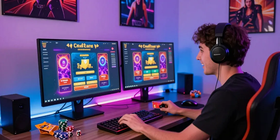 Engaging scene of a player using credit card casinos at https://scoarch.org.uk with colorful game graphics.