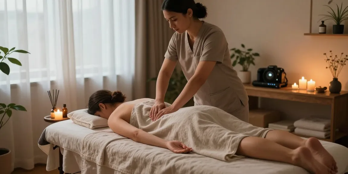 Relaxing Swedish massage scene at makangs.com showing peaceful therapy room and skilled therapist.