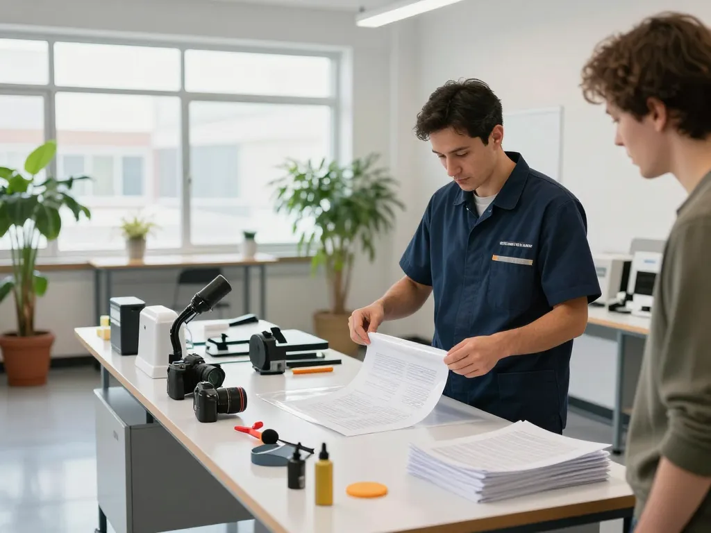 Dịch vụ bóc giấy ép uy tín Hà Nội tại một xưởng hiện đại, kỹ thuật viên chuyên nghiệp khôi phục các tài liệu quan trọng.