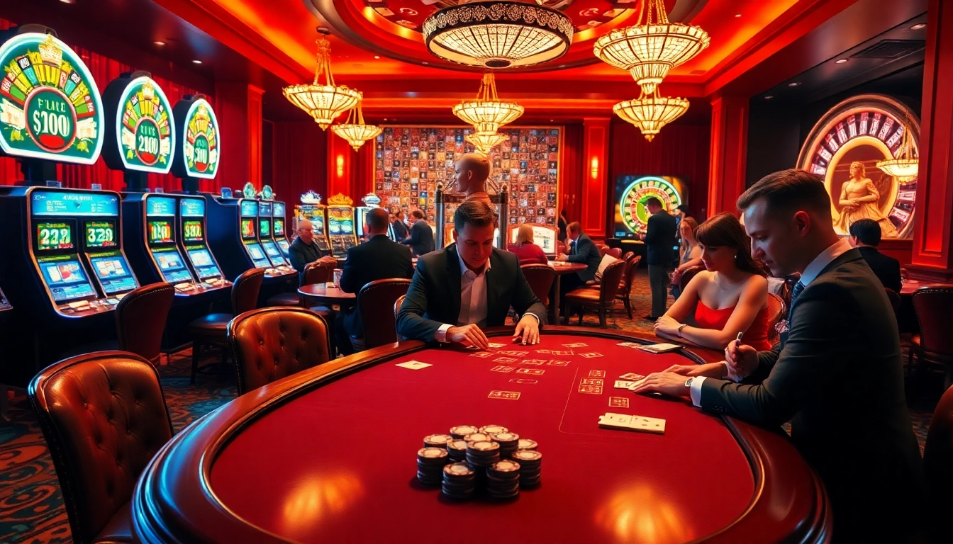 Experience the thrill of high-stakes poker at mm88.land with vibrant casino visuals.
