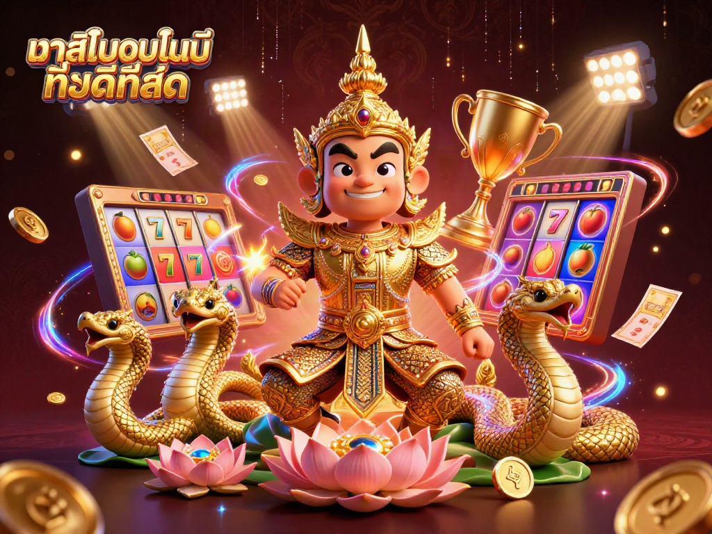 ผู้เล่นกำลังสนุกกับคาสิโนออนไลน์ที่ดีที่สุดในไทย พร้อมการแสดงผลแจ็คพอตและสัญลักษณ์ต่าง ๆ