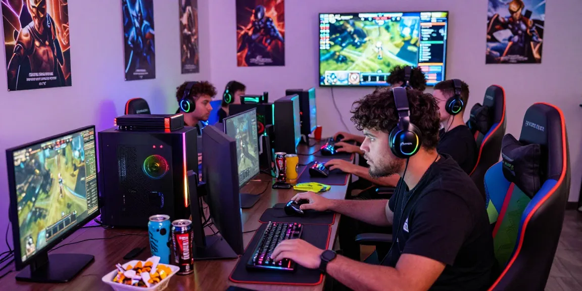 Gamers enjoying a competitive luxury333 session with vivid atmosphere and high-tech equipment.