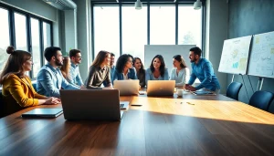 Engaging team meeting highlighting smm services in a collaborative environment.