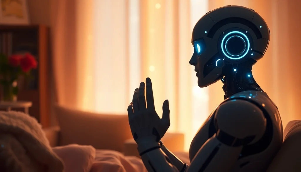 Engaging AI sex bot in an intimate setting, showcasing connection and technology.