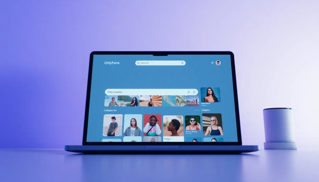 OnlyFans search interface showcasing diverse creators and categories for easy discovery.