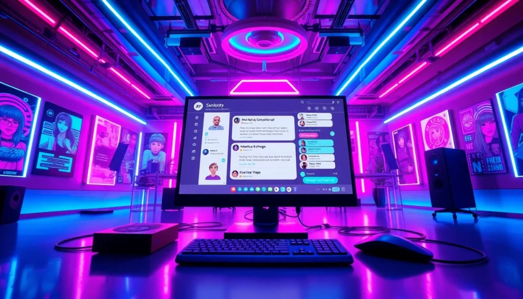 Engaging chat interface for character AI NSFW, showcasing colorful digital characters.