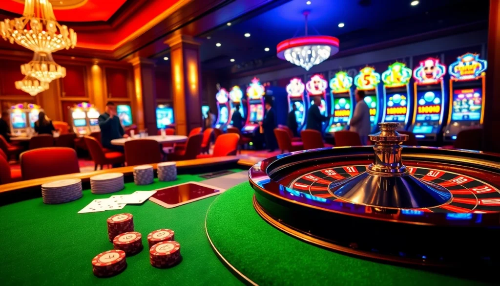 Engaged players at a luxurious casino table, showcasing the excitement of games at https://taigo88.team/.